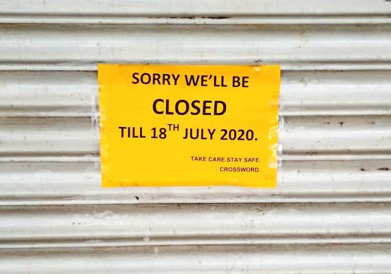 A closure notice put up at CROSSWORD Kohima. (Morung Photo)